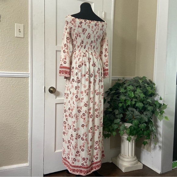 Altar’d State Floral Smocked Maxi Bell Sleeves Dress - Picture 6 of 16